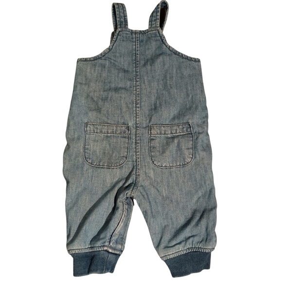 Baby Gap Overalls Blue Denim fully lined in grey Size 3 months Warm and soft - Picture 2 of 9